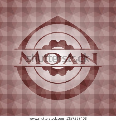 Moan red seamless emblem with geometric pattern.