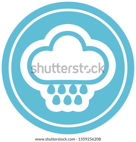 rain cloud circular icon symbol