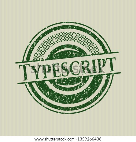 Green Typescript distressed rubber seal with grunge texture