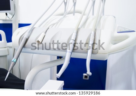 Dental tools at dentist office