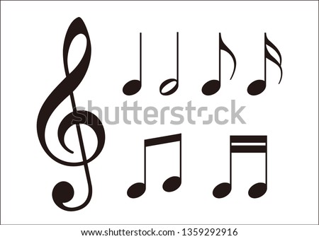 Musical note music symbol, Vector illustration 