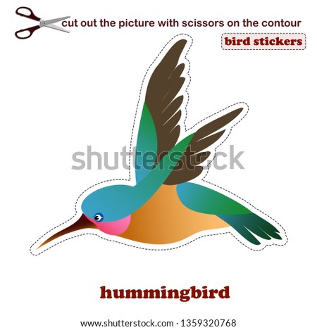 picture scissor for children with hummingbird