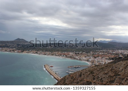 Amazing scenic view of sea bay and mountain.