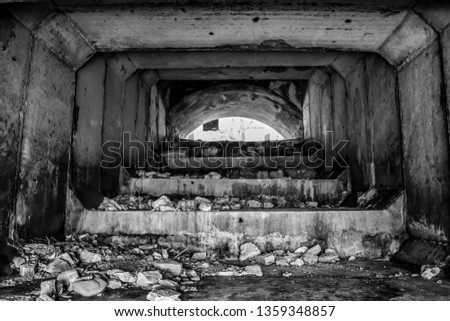 Abandoned Moldy Stone Tunnel