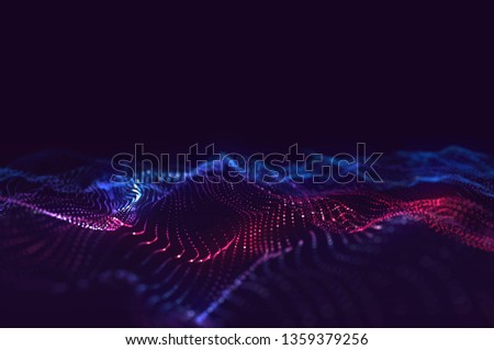 Abstract digital background with cybernetic particles. 3D Illustration