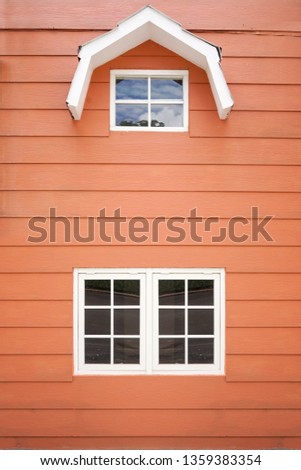 Old farm house window  at countryside village.
