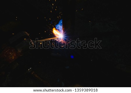 Sparks from welding