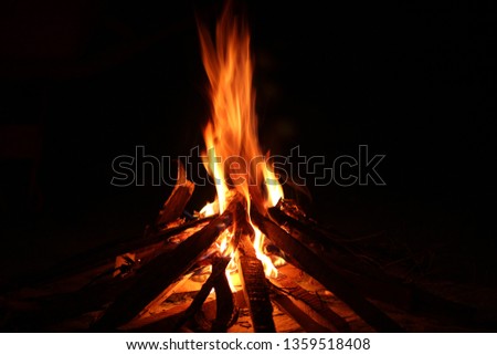Beautiful fire on black background.
