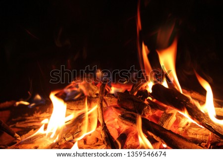 Beautiful fire on black background