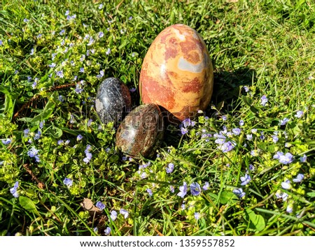 easter eggs made of stone