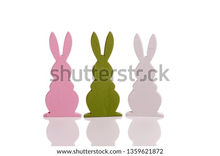 Easter colorful bunny on a white background