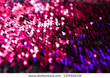 colorful rainbow sequins, close up photo