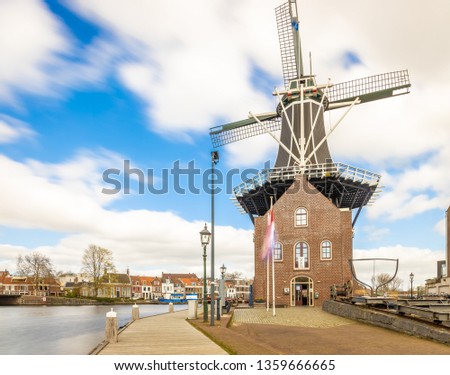 Classic windmill in Haarlem, Netherlands
