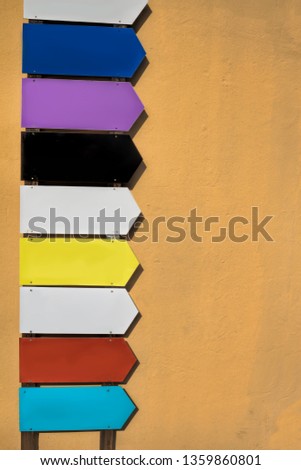 Colorful blank advertising signs