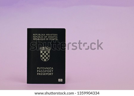 Croatian passport on table