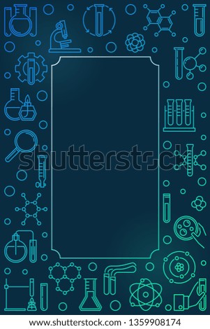Colorful vertical vector frame with Chemistry outline icons - chemical concept background