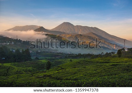 Good Morning from Gede Pangrango Mountain, Bogor - Cianjur, West Java - Indonesia. Royalty-Free Stock Photo #1359947378