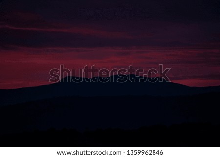 Beautiful sunset over the mountains 