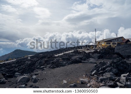 View from the sumit of Mount Etna Volcano