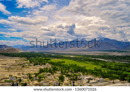 The beautiful valley of Leh Ladakh in India
