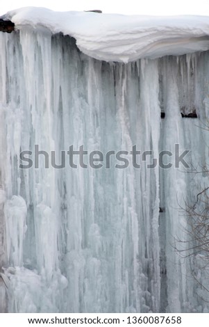 big icicles in winter