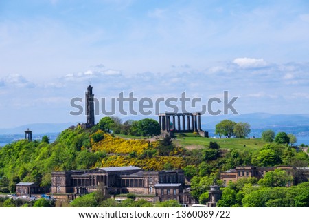 View to Calton Hill in Edinburgh/Scotland