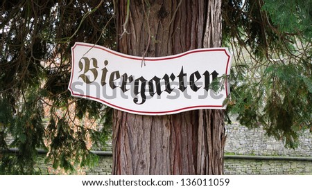 Biergarten sign in Germany