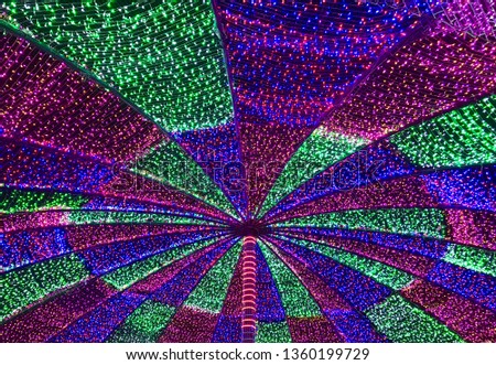 Beautiful Christmas lamp dome, Abstract light background.