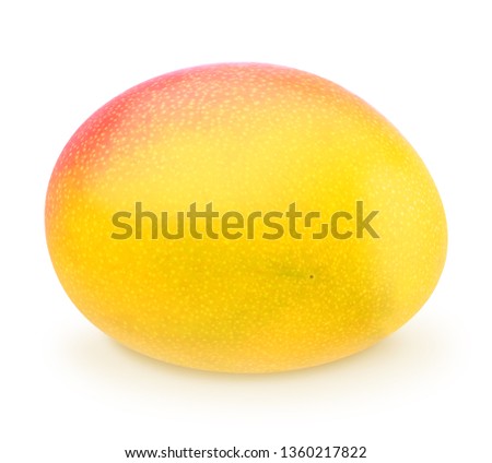 Ripe mango isolated on a white background.
