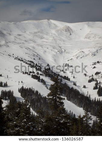 Skiing at Loveland Basin, Colorado.