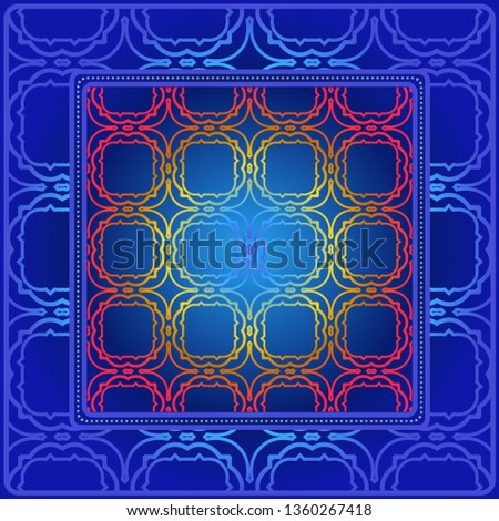 Design Of A Scarf With A Geometric Pattern . For Scarf Print, Fabric, Covers, Scrapbooking, Bandana, Pareo, Shawl. Vector Illustration