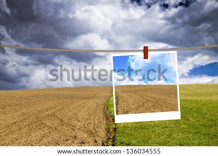 American Countryside  With Cloudy Sky