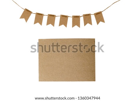 craft card flags, white background, mockup isolated