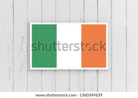 Ireland flag on wood background vector illustration. 