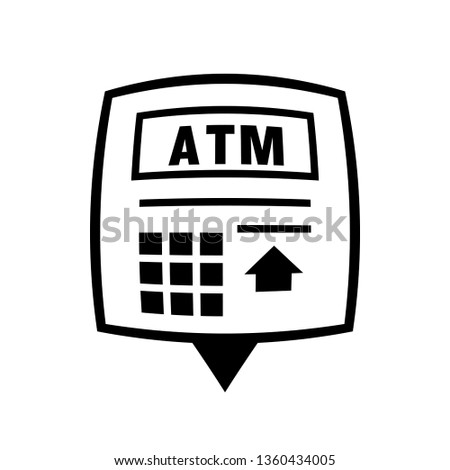 ATM near me pin icon. Clipart image isolated on white background