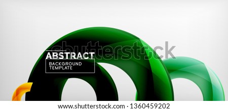 Vector rings abstract background, modern illustration template