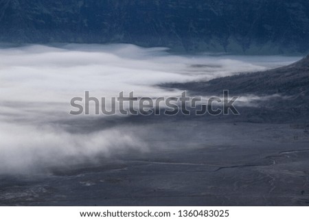 Nature landscape of Surface Wave of Volcanic soil texture background at slope of bromo mountain at Bromo tengger semeru national park indonesia.
