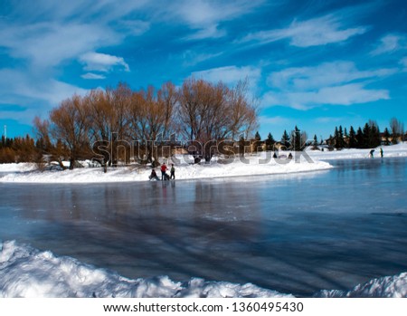 Ice Hockey On The Frozen Lake