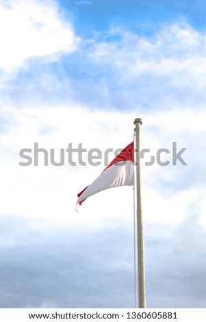 Indonesian national flag that is flying in the sky