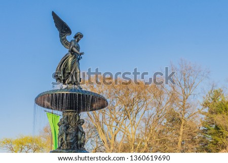 Bethesda Fountain in Central Park NYC spring time