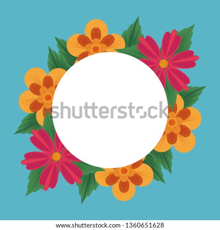 Floral frame blank card