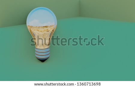 Light bulb, Concept of ideas and innovations, 3D rendering