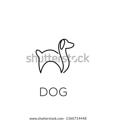 dog logo black line style outline icon designs vector illustration art monoline simple