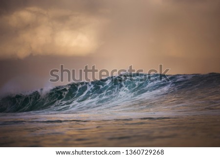 Sunset and waves, Bondi Beach, Australia