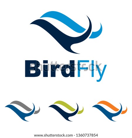 Abstract Wave Bird Fly Travel Concept Logo Symbol