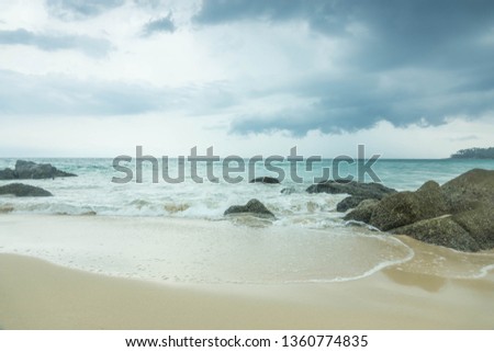 blue wave on beach Phuket Thailand