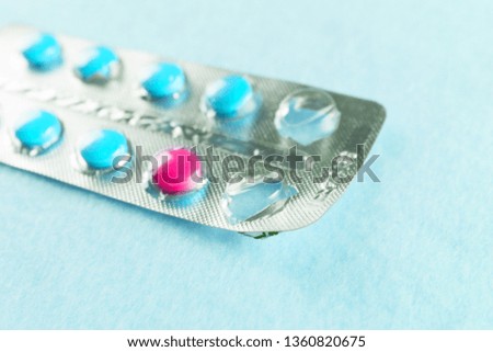 pakage of pills. toned image. close up