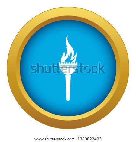 Torch icon blue vector isolated on white background for any design