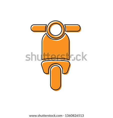 Orange Scooter icon isolated on white background. Vector Illustration