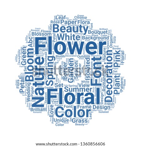 flower word cloud. tag cloud about flower.